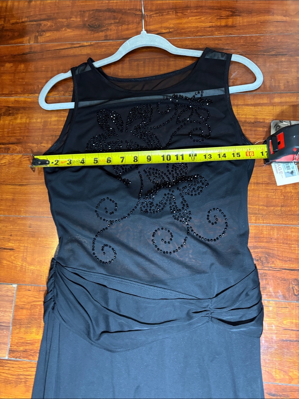 Rampage Black Beaded Sheer Bodice Maxi Dress - Picture 13 of 16